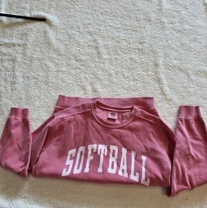 Trendy Comfort Colors Pink Crewneck Sweater-size Small